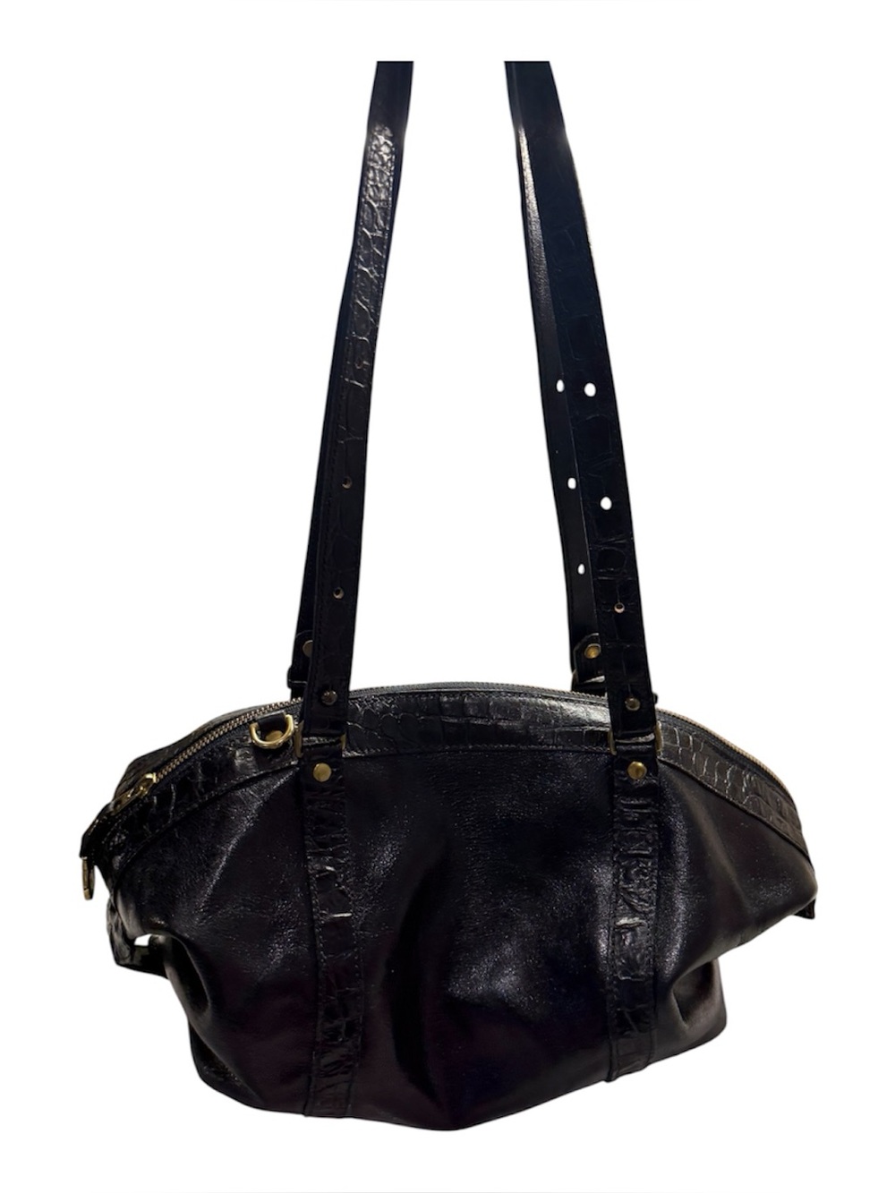 Brahmin black leather bag